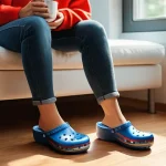 크록스 클래식 클로그와 라이트라이드 비교 - **Prompt 1: Classic Clog - Everyday Comfort & Customization**
    "A cozy, brightly lit living room ...