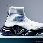 발렌시아가 스피드러너 스니커즈 리뷰 - **Prompt 1: The Iconic First Impression**
    "A strikingly modern, high-fashion photograph of a pai...